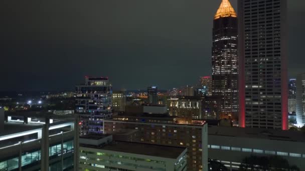 Vista Aérea Del Distrito Céntrico Ciudad Atlanta Georgia Edificios Rascacielos — Vídeos de Stock