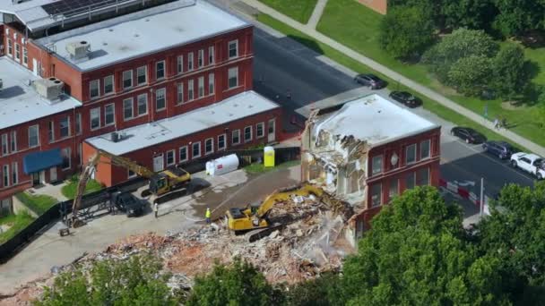 Cantiere Demolizione Dello Historic Edwards Building Berea Kentucky Frantoio Idraulico — Video Stock