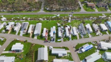 Florida 'daki taşınabilir evler, Ian Kasırgası tarafından yerle bir edildi. Doğal afetin sonuçları..