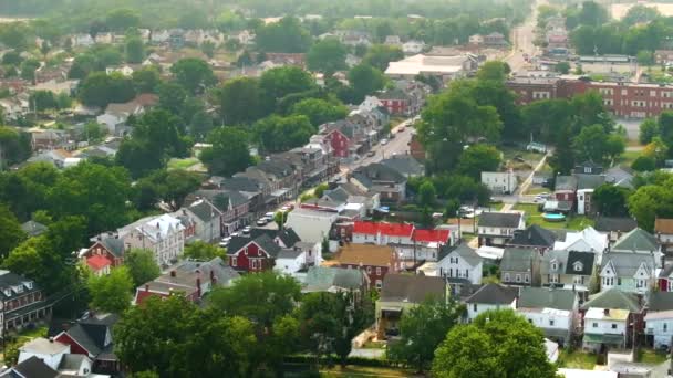 Luftaufnahme Von Hagerstown Einer Alten Historischen Stadt Maryland Amerikanische Architektur — Stockvideo