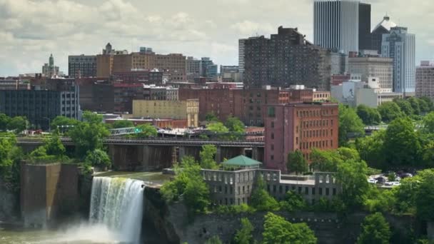 Widok Lotu Ptaka Miasto Rochester Stanie Nowy Jork Miejska Panorama — Wideo stockowe
