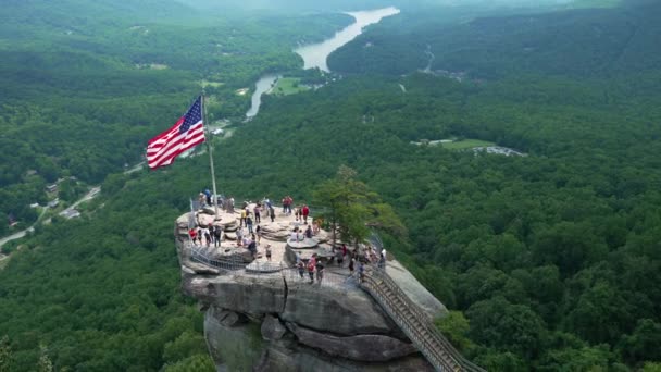 American Travel Destination Appalachian Mountains Chimney Rock Chimney Rock State — Stock Video