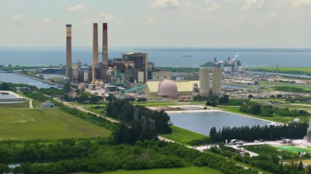 Θερμοηλεκτρικός Σταθμός Καύσης Ορυκτών Καυσίμων Άνθρακα Για Την Παραγωγή Ηλεκτρικής — Αρχείο Βίντεο
