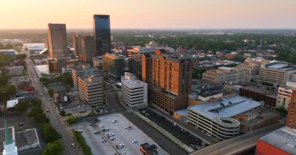 Vedere Aeriană Districtului Central Orașului Lexington Din Kentucky Sua Apusul — Videoclip de stoc