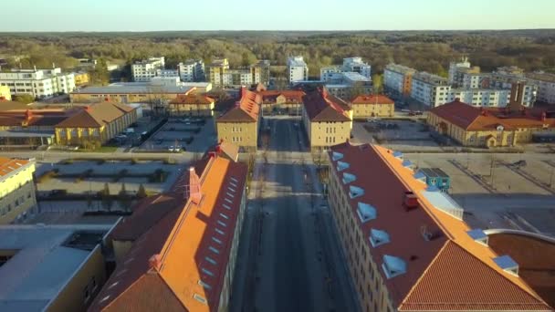 Vista Aérea Edifícios Apartamentos Suecos Linkoping Área Residencial Condomínios Familiares — Vídeo de Stock