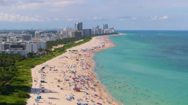 Μαϊάμι Φλόριντα Δημοφιλές Μέρος Διακοπών Στις Ηνωμένες Πολιτείες Ωκεανό Ζεστά — Αρχείο Βίντεο