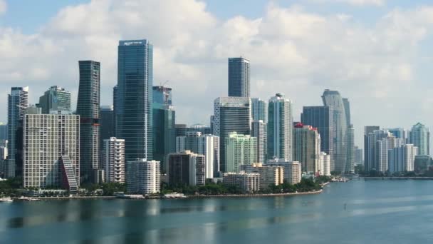 Innenstadt Von Miami Brickell Florida Usa Urbane Landschaft Hoher Hochhäuser — Stockvideo