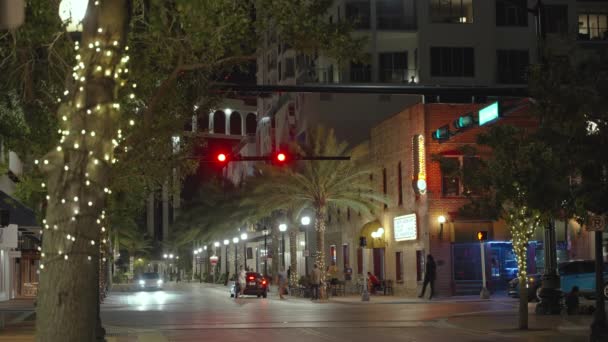 Kreuzung Hauptstraße Sarasota Florida Historische Innenstadt Mit Begehbarem Stadtzentrum Bei — Stockvideo
