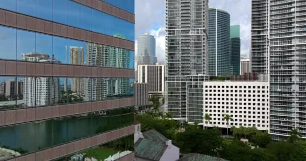 Miami Florida Bankanın Gökdelen Kuleleri Florida Abd Deki Brickell Şehir — Stok video