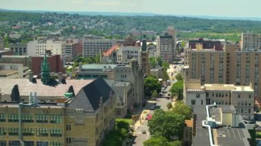 Scranton 'ın havadan görünüşü, Pennsylvania' daki eski tarihi şehir. Doğu Amerika şehir manzarası