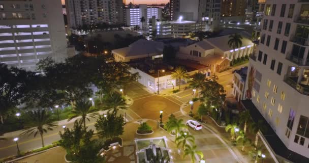 Sarasota Florida Natten Usa Resmål Amerikansk Stad Centrum Arkitektur Med — Stockvideo