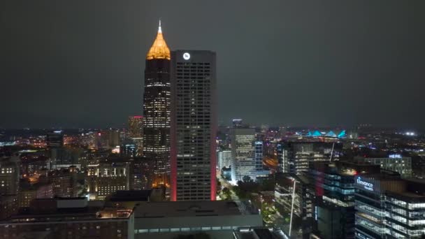 Night Urban Landscape Downtown District Atlanta City Georgia Usa Skyline — Stockvideo