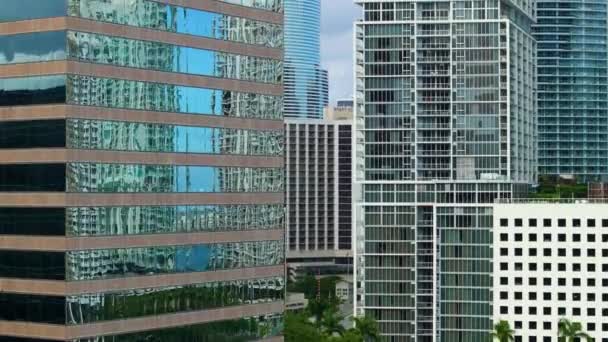 Майами Флорида Сша Вид Воздуха Финансовый Район Центре Америки Высокие — стоковое видео