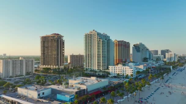 Utsikt Från Ovan Över Las Olas Beach Fort Lauderdale Florida — Stockvideo
