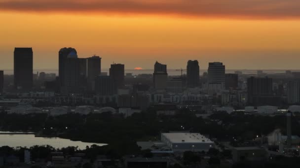Luchtfoto Van Het Centrum District Van Tampa Stad Florida Verenigde — Stockvideo