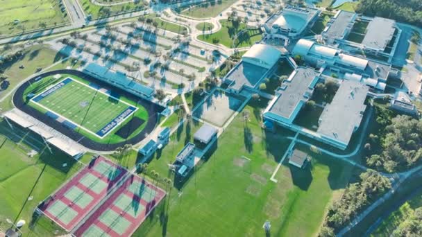 Openluchtsportfaciliteiten North Port Florida Amerikaanse Voetbalstadion Sport Infrastructuur — Stockvideo