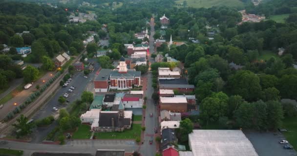 Geceleri Küçük Bir Amerikan Kasabası Mimarisi Jonesborough Tennessee Nin Eski — Stok video