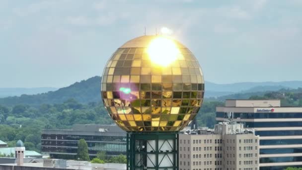 Knoxville Stad Staat Tennessee Met Sunsphere Worlds Fair Park Kantoorgebouwen — Stockvideo