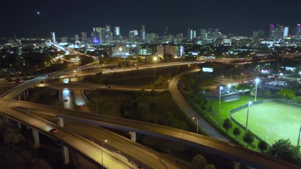 Usa Transportinfrastrukturkonzept Blick Von Oben Auf Das Große Amerikanische Autobahnkreuz — Stockvideo