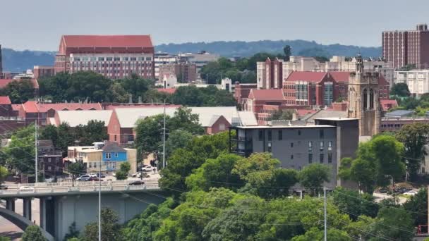 Architektur Der Tennessee University Der Altstadt Von Knoxville Panoramablick Auf — Stockvideo
