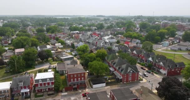 Panoramatická Městská Krajina Starou Historickou Architekturou Hagerstownu Maryland Americká Architektura — Stock video