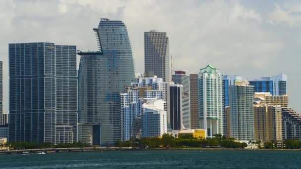 Büroviertel Zentrum Von Miami Brickell Florida Usa Hochhäuser Für Gewerbe — Stockvideo