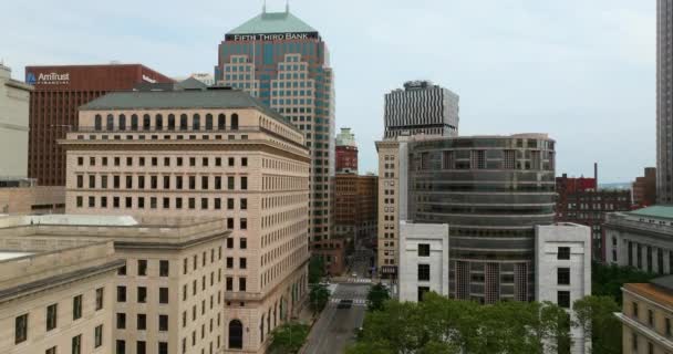 Cleveland Ohio Distrito Central Com Arquitetura Urbana Americana Vista Panorâmica — Vídeo de Stock