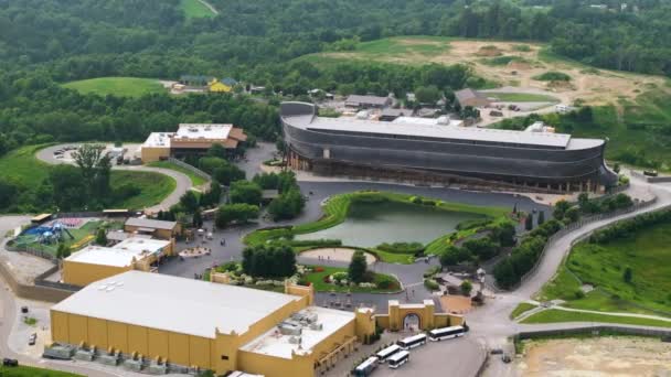 Vista Aérea Arca Noahs Réplica Ark Encounter Theme Park Williamstown — Vídeo de Stock