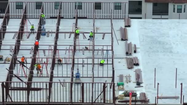 Desenvolvimento Habitação Comercial Nos Eua Obras Construção Moldura Monolítica Grande — Vídeo de Stock