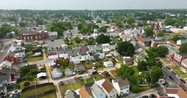 メリーランド州ハッガースタウンの古い歴史的建造物を持つパノラマの街並み アメリカ合衆国の建築 — ストック動画