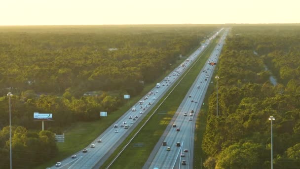 Pohled Shora Přeplněnou Americkou Dálnici Floridě Rychle Pohybujícím Provozem Při — Stock video