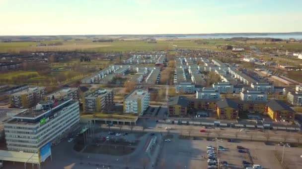 Vista Dall Alto Condomini Linkoping Città Svezia Alloggio Familiare Quartiere — Video Stock
