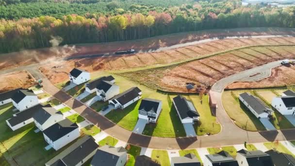 Házak Építése Dél Karolina Lakóövezetben Amerikai Álomházak Mint Amerikai Külvárosok — Stock videók