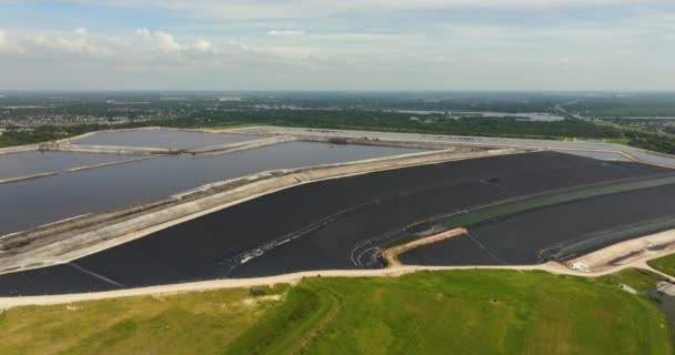 Pilha Fosfogesso Riverview Grande Armazenamento Resíduos Fosfogesso Livre Perto Tampa — Vídeo de Stock