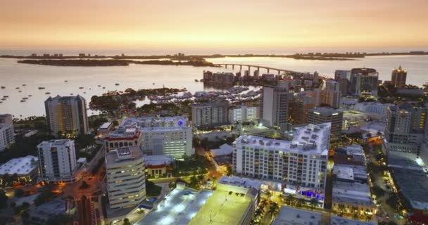 Sarasota Ciudad Florida Con Oficinas Frente Mar Edificios Gran Altura — Vídeos de Stock