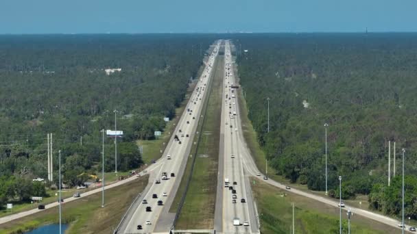 Boven Het Zicht Van Brede Snelweg Sarasota County Florida Met — Stockvideo