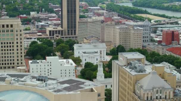 Luftaufnahme Der Innenstadt Von Richmond City Virginia Usa Hohe Wolkenkratzer — Stockvideo