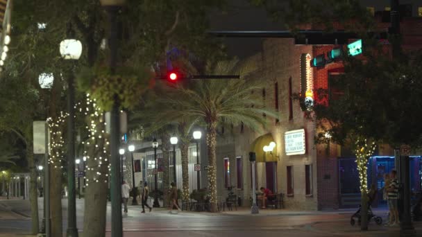Main Street Incrocio Sarasota Florida Quartiere Storico Del Centro Con — Video Stock