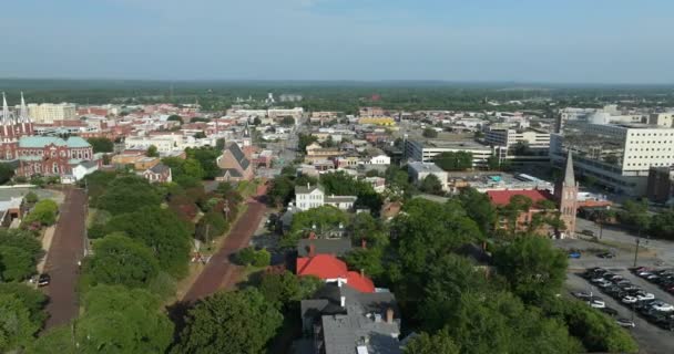 Tarihi Amerikan Şehir Mimarisi Macon Bibb County Georgia Daki Eski — Stok video