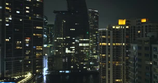 Distrito Del Centro Miami Brickell Florida Por Noche Paisaje Urbano — Vídeo de stock