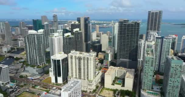 Майами Флорида Сша Вид Воздуха Центр Американского Делового Района Высокие — стоковое видео