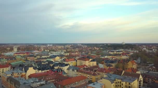 Alte Historische Linkoping Stadt Schweden Europäische Architektur Skandinavischer Stadt — Stockvideo