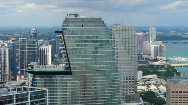 Distrito Financeiro Centro Cidade Miami Cidade Flórida Eua Paisagem Urbana — Vídeo de Stock