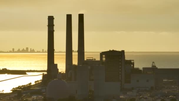 Теплова Електростанція Big Bend Аполлон Біч Поблизу Тампи Флорида Вугілля — стокове відео