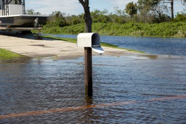 Kasırga, Florida yerleşim bölgesinde suyla çevrili posta kutusuyla doldu. Doğal afetin sonuçları..