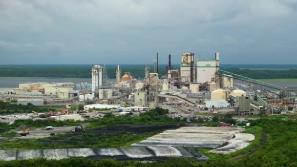 Fabrica Industrială Reciclare Lemnului Fabrica Celuloză Hârtie Din Brunswick — Videoclip de stoc