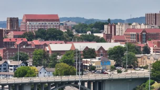 ノックスビル テネシー州 テネシー大学キャンパスの歴史的建造物の上からの眺め アメリカの公教育と研究 — ストック動画