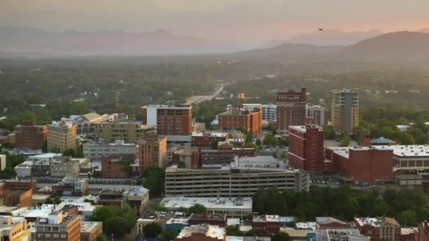 Usa Travel Destination Landscape Panoramic View North Carolina Appalachian City — Stock Video