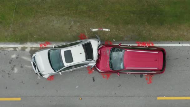 Автокатастрофа Двома Транспортними Засобами Зіткнулася Місці Дтп Американській Вулиці — стокове відео