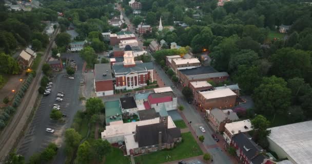 Historic Small Town Jonesborough Tennessee Illuminated Main Street Old American — Stock Video
